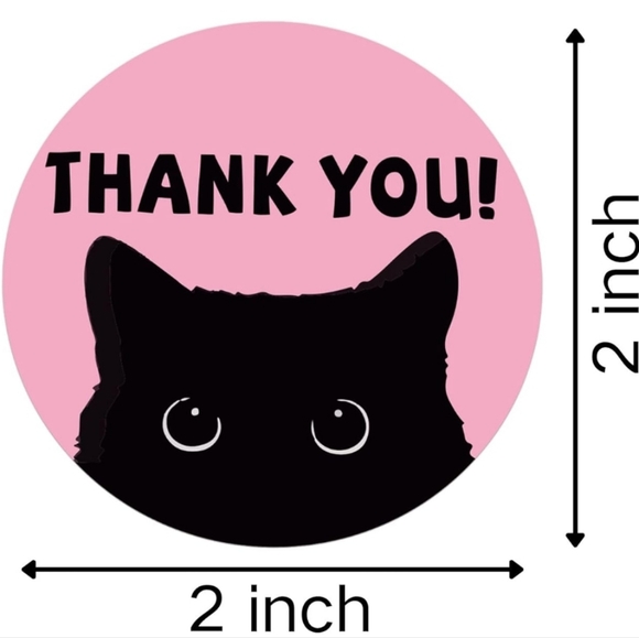 50 thank you black cat stickers - Picture 2 of 3